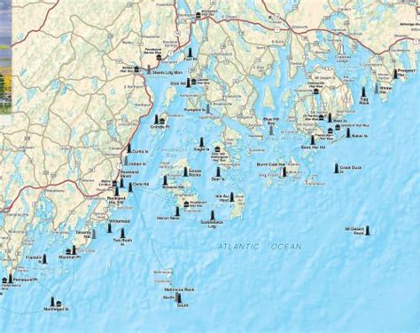 Printable Map Of Maine Lighthouses - Umpqua National Forest Map