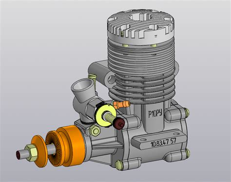 Авиамодельный двигатель Радуга-10 РУ - Чертежи, 3D Модели, Проекты, ДВС