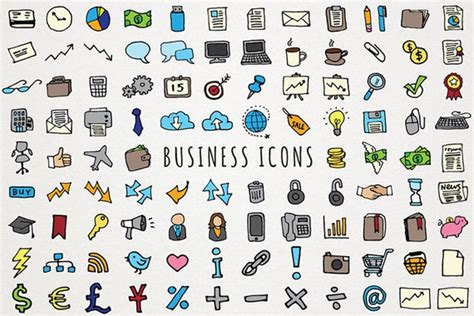 Business Icons Clipart Set planner stickers clipart | Etsy