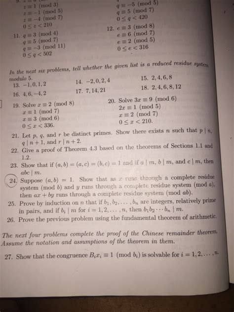 Solved Number theory. Chinese remainder theorem. PROOF! | Chegg.com