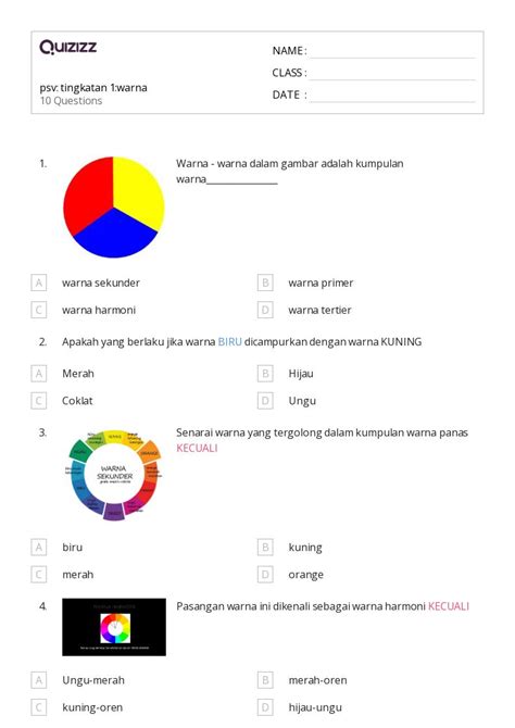 50 Lembar Kerja Warna Untuk Kelas 5 Di Quizizz Gratis And Dapat Dicetak