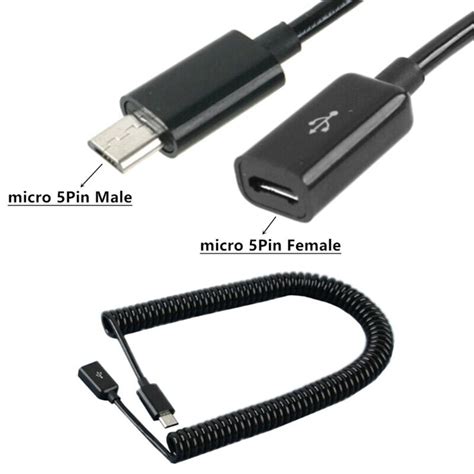 Micro Usb Female To Micro Usb Male Extension Charge Cable Data Wire Plug And Use Ebay