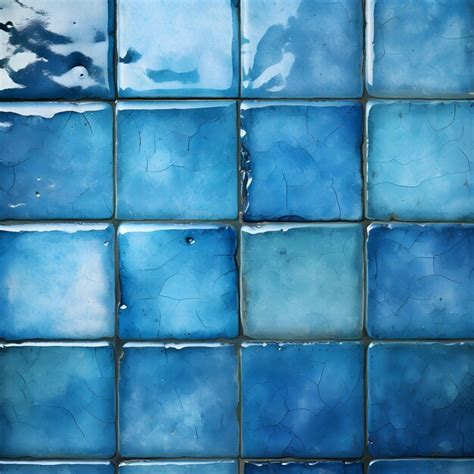 Premium Ai Image Ceramic Blue Tile Texture Pattern