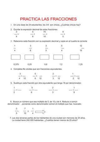 Practica Las Fracciones PDF Descarga Gratuita