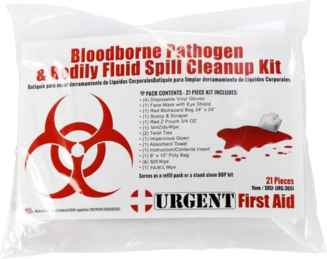 Urgent First Aid Piece Bodily Fluid Clean Up Pack Bloodborne