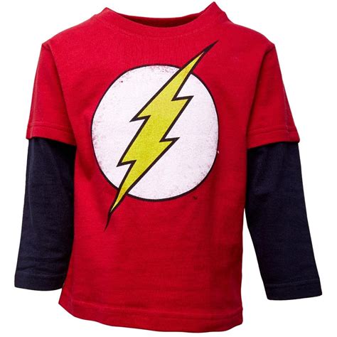 Buy Boys Dc Comics Junior Distressed Flash Logo Long Sleeved T Shirt Red