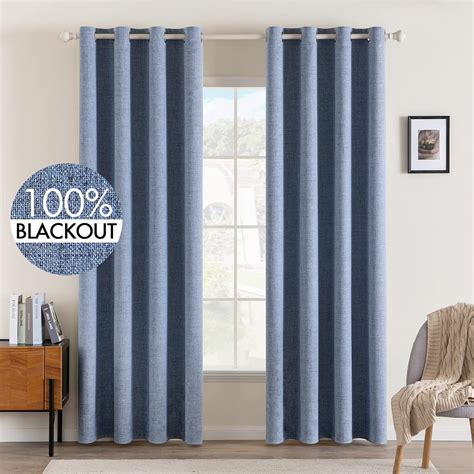 Miulee Linen Texture Curtains For Bedroom Solid 100