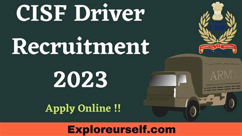 CISF Driver Recruitment 2023 Vacancy Notification Apply Online