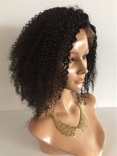 8a Grade Peruvian Virgin Human Afro Kinky Wig Curly Hair 130 Density