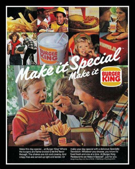 Yesterdayville “vintage Ad For Burger King “make It Special” ” Food Ads Fast Food Burger King