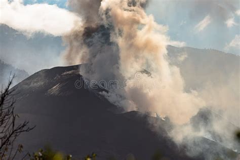 View Of Eruption Of Cumbre Vieja Volcano La Palma Canary Islands