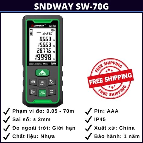 SNDway SW-70G | Máy đo khoảng cách SNDway 70m tia xanh, giá rẻ