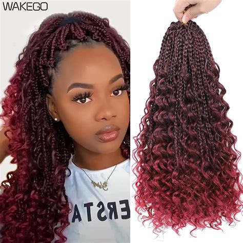 1 6 Packs Ombre Box Braids Crochet Hair 14 18 Inch Braids Hair With