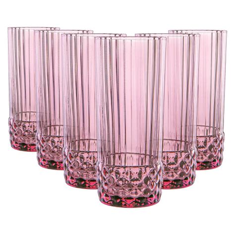 Bormioli Rocco America 20s Highball Glasses 400ml Lilac Rose Pack Of 12 On Onbuy