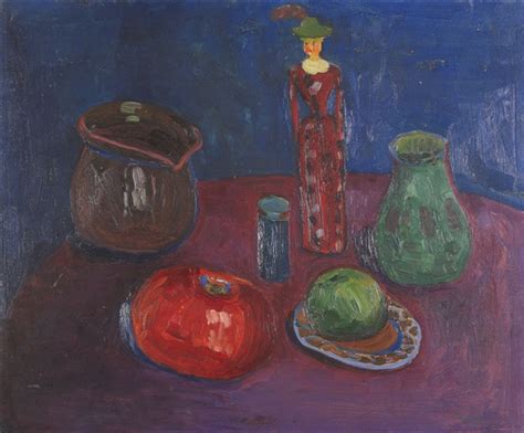 Stillleben mit Holzpuppe Klapperpuppe von Gabriele Münter auf artnet