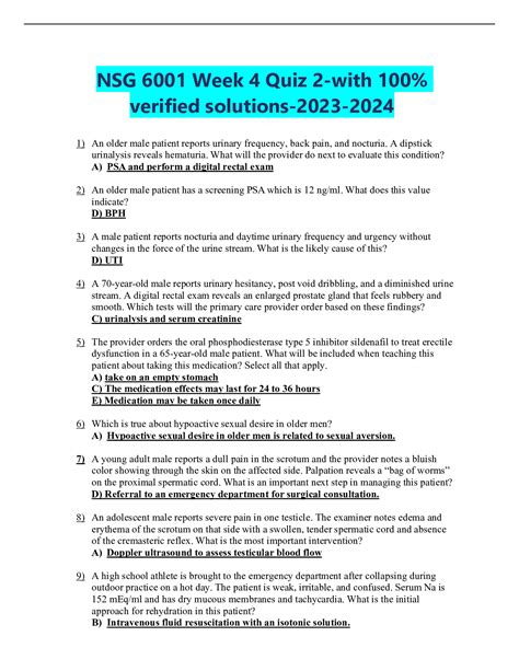 NSG 6001 Week 4 Quiz 2 With 100 Verified Solutions 2023 2024