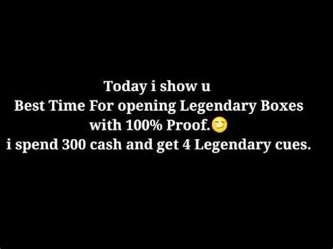 BesT TiMe TO Open LegendaRy Boxes Get Free Legendary Cues 100 YouTube