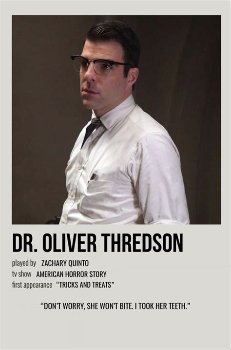 A Man Wearing Glasses And A Tie With The Caption Dr Oliver Thredson