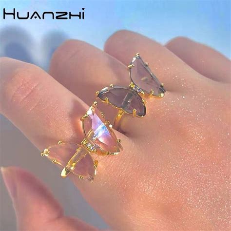 Huanzhi anillos De Metal Ajustables Para Mujer Y Niña Joyería De Fiesta