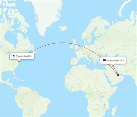 Flights From Sulaimaniyah To Philadelphia Isu To Phl Flight Routes