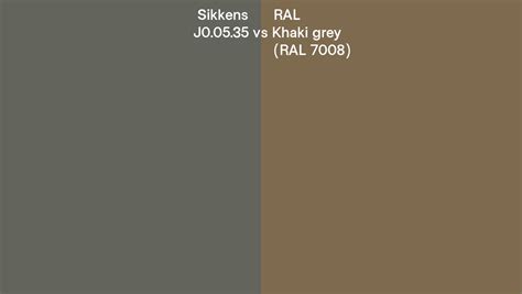 Sikkens J0 05 35 Vs Ral Khaki Grey Ral 7008 Side By Side Comparison