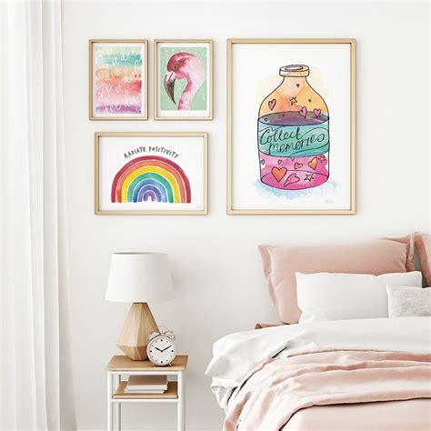 Radiate Positivity Rainbow Watercolour Rainbow Print Artwork Etsy Uk