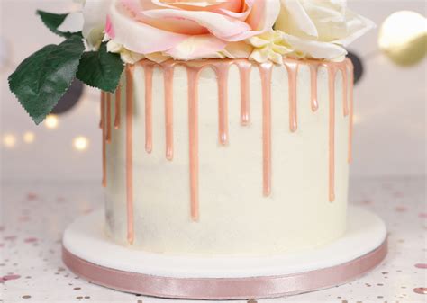 Rose Gold Floral Drip Cake Cakey Goodness