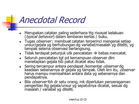 Contoh Anecdotal Record 47 Koleksi Gambar