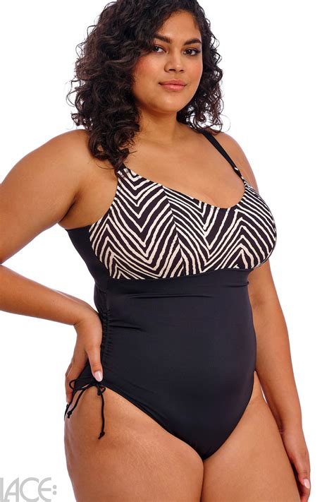 Elomi Swim Fiji Falls Badpak Zonder Beugel G L Cup Black Lace Lingerie Nl