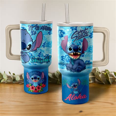 Lilo Stitch Cartoon Custom Stanley Quencher 40oz Stainless Steel