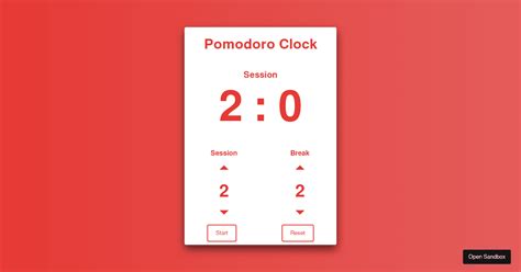 Pomodoro React Codesandbox