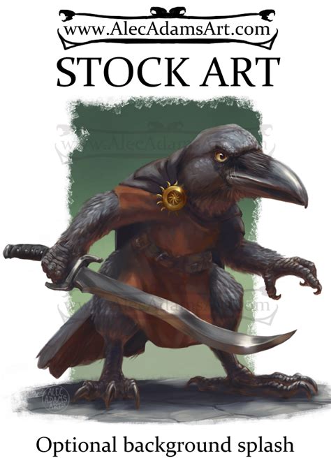 Ravenfolk Adventurer Rpg Stock Art Alec Adams Art