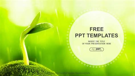 Young Sprout In Springtime Nature Powerpoint Templates