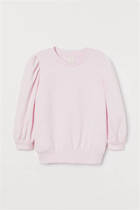 Puff Sleeved Sweatshirt Light Pink Ladies Handm Gb