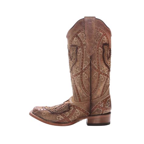 Womens Studded Horseshoe Cowboy Boots Handcrafted Western Style