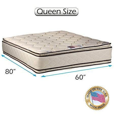 Coil Comfort Pillow Top Mattress Only (Queen) Double-Sided Sleep System ...