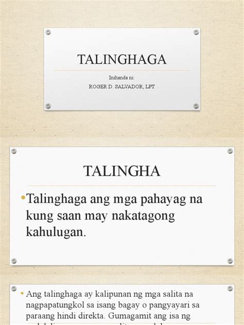 Talinghaga - Filipino Viii | PDF