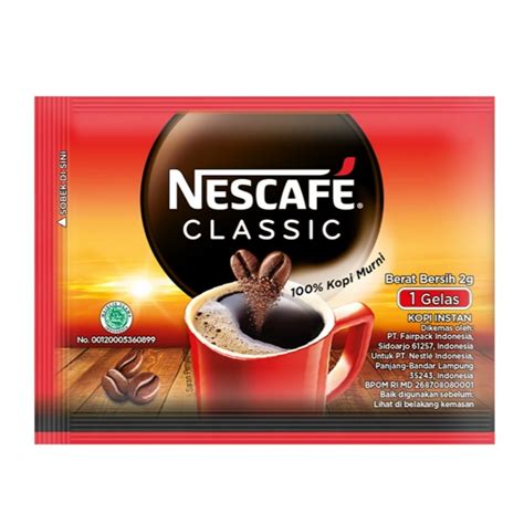 Jual Kopi NESCAFE Classic Sachet Black Coffee Robusta 2gr Tanpa Ampas