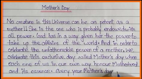 Essay On Mother S Day Essay On Mother S Day In English Internet