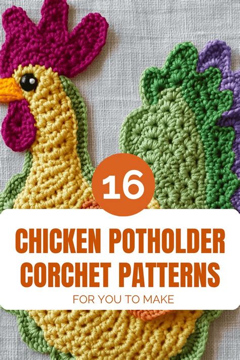 16 Chicken Potholder Crochet Pattern: Enhance Your Kitchen Décor with Style! in 2024 | Chicken ...