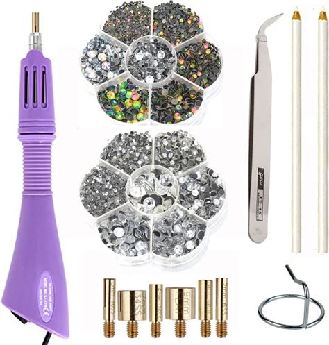 Hotfix Applicator Hot Fix Rhinestone Applicator Wand Setter Tool Kit With 7