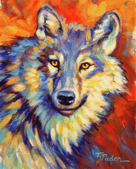 Blue Wolf Painting by Theresa Paden - Fine Art America