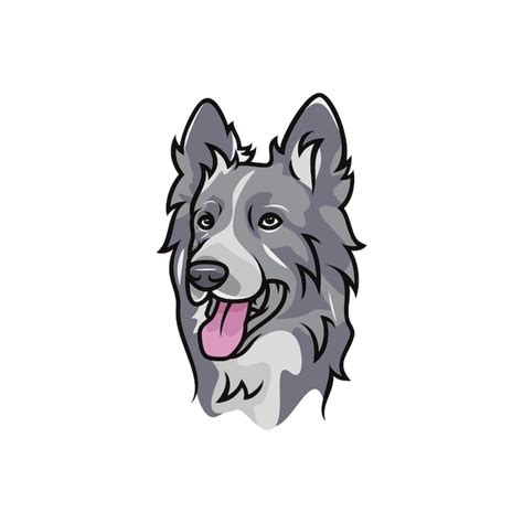 Premium Vector Border Collie Dog Vector Logoicon Illustration Mascot