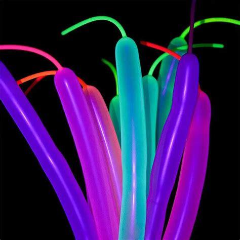 Neon Glow Long Balloons Blacklight Reactive Fluorescent Long Twisting