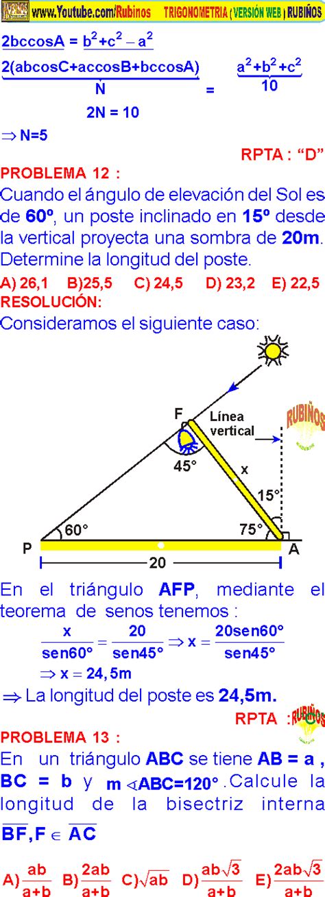 Resolucion De Triangulos Oblicuangulos Ejercicios Resueltos Pdf