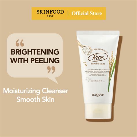 SKINFOOD Official Rice Daily Brightening Scrub Foam 150ml Micro