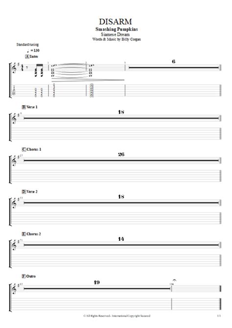 Disarm Guitar Chords