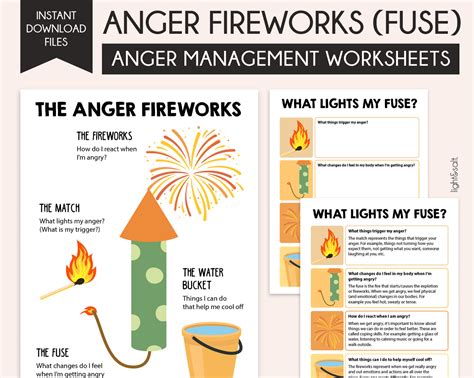 Anger Fuse Worksheets Anger Management Lightandsaltdesign