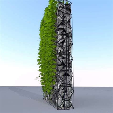 D Model Vines And Gabion Version Vr Ar Low Poly Cgtrader