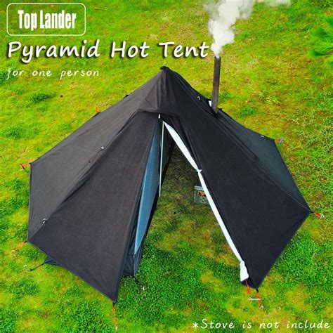 4 Season Teepee Tent With Stove Jack Camping Hunting Backpacking Gear Black